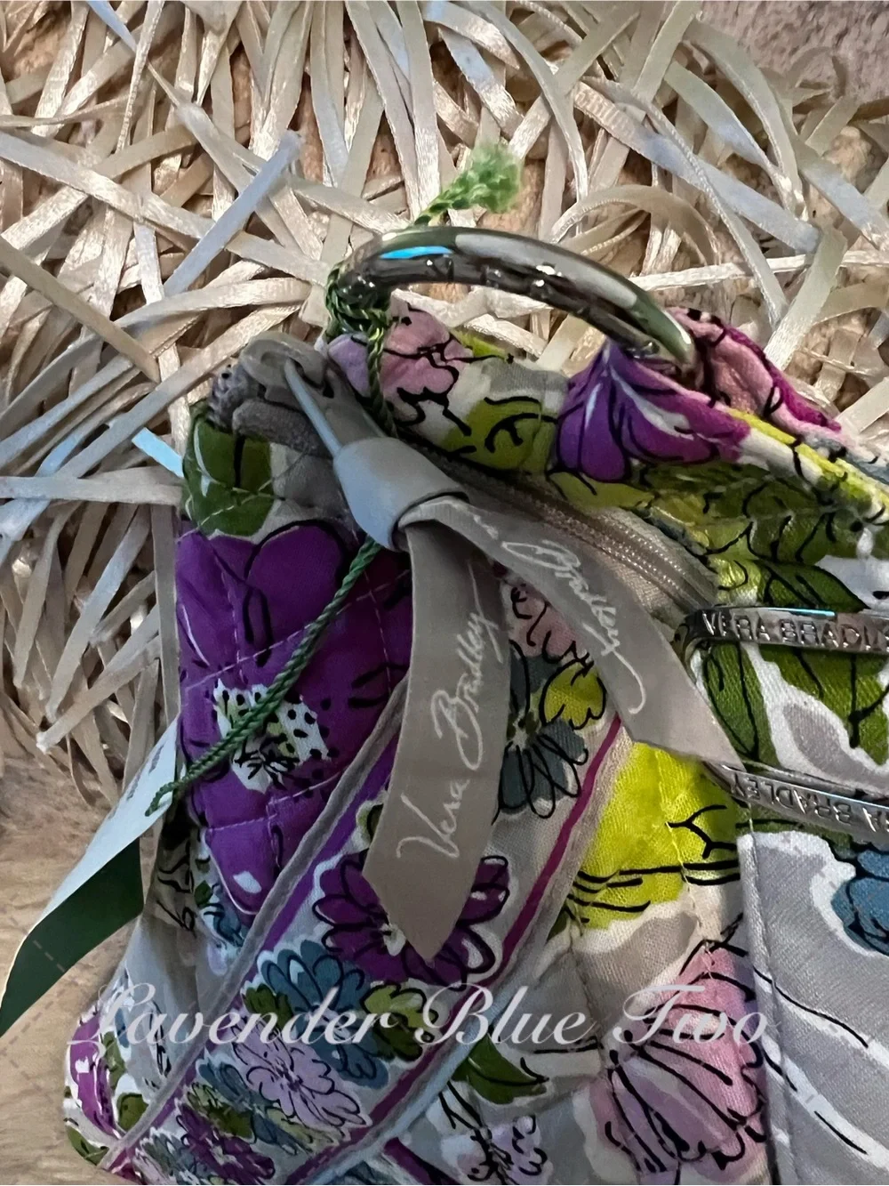 VERA BRADLEY Watercolor 2011 Zipper Hipster Crossbody Purple Green Floral Y2K